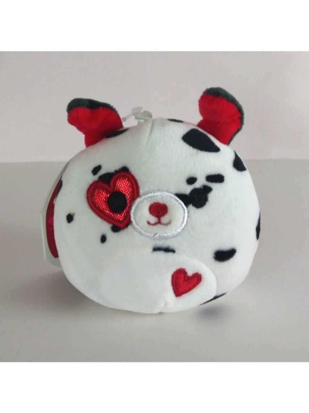 NWT Squishmallows Valentine's Dustin The Dalmatian 4" Plush Clip-On